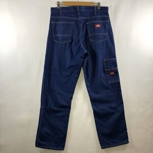 Dickies Mens Carpenter Jeans 34x30 Blue Heavyweight Cotton Workwear Utility‎